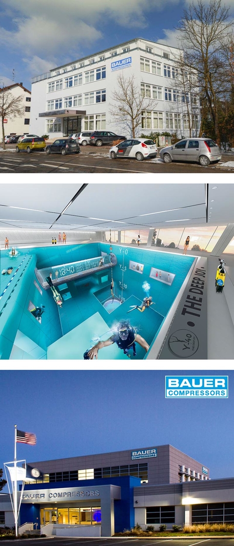 2014 - Переезд BAUER KOMPRESSOREN, Y40 / Италия, BAUER COMPRESSORS Inc. расширяет свою географию до Норфолка, США 2014 - Переезд BAUER KOMPRESSOREN, Y40 / Италия, BAUER COMPRESSORS Inc. расширяет свою географию до Норфолка, США